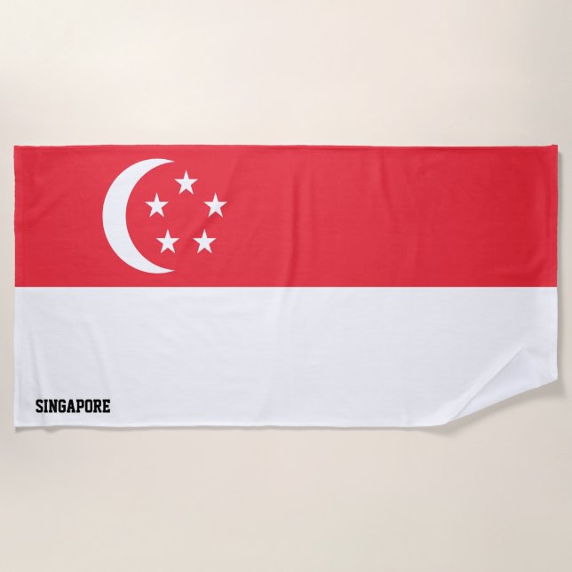 Singapur Flag Splendid Patriotic Strandtuch (Vorderseite)