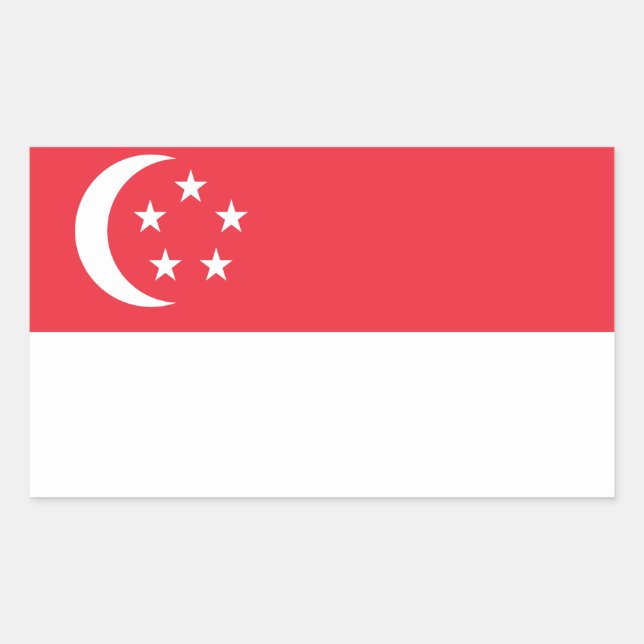 Singapur Flag Stickers* Rechteckiger Aufkleber (Vorderseite)