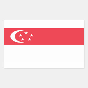 Singapur Flag Stickers* Rechteckiger Aufkleber