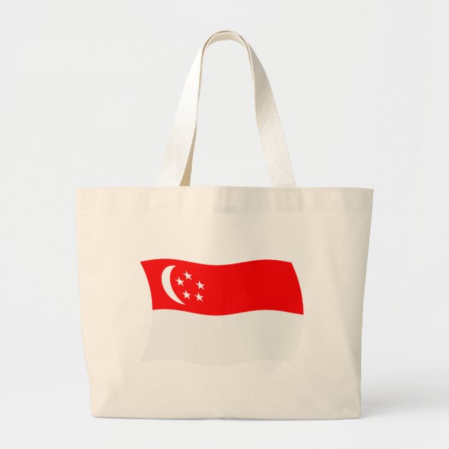 Singapur Flag Tote Bag Jumbo Stoffbeutel (Vorne)