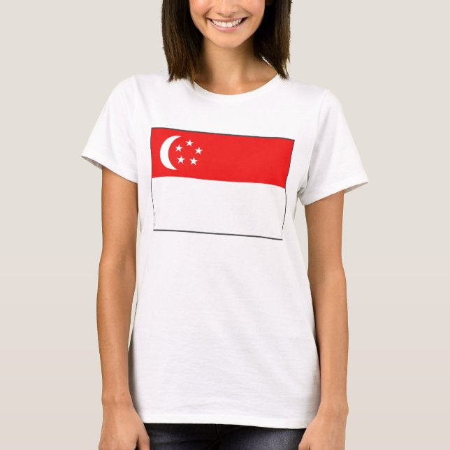 Singapur Flag x Map T - Shirt (Vorderseite)