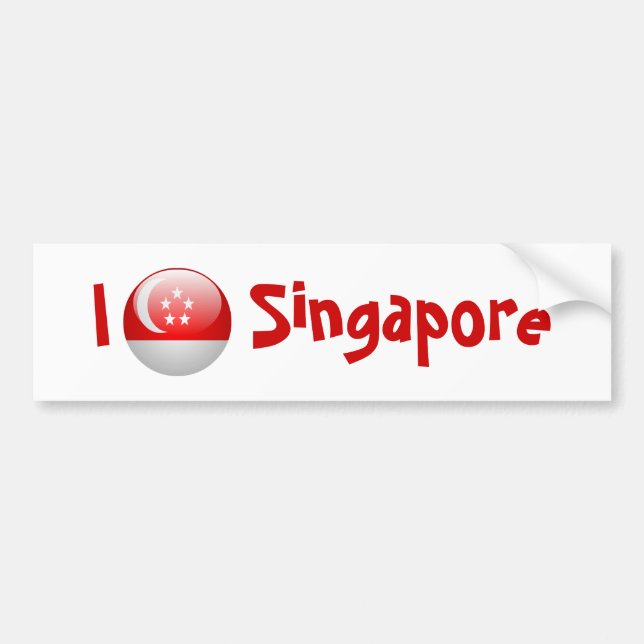 Singapur-Flagge Autoaufkleber (Vorne)