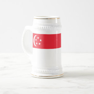 Singapur-Flagge Bierglas