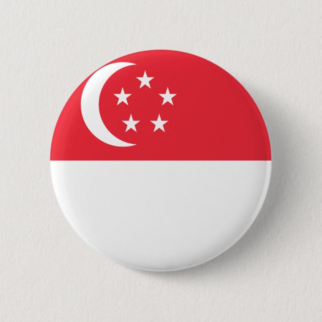Singapur-Flagge Button (Vorderseite)