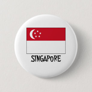 Singapur-Flagge Button