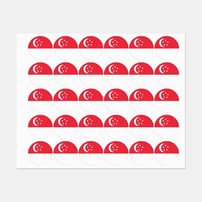 Singapur-Flagge Etiketten (Blatt)