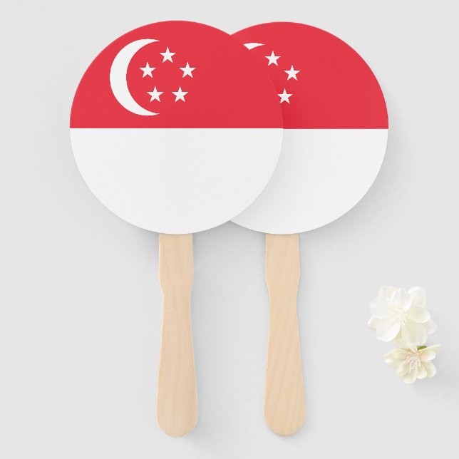 Singapur-Flagge Fächer (Vorne und Hinten)