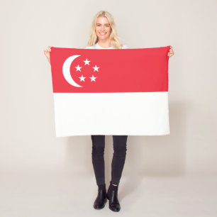 Singapur-Flagge Fleecedecke