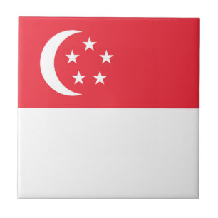 Singapur-Flagge Fliese