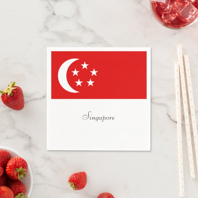 Singapur-Flagge, gekennzeichnet Serviette (Beispiel)