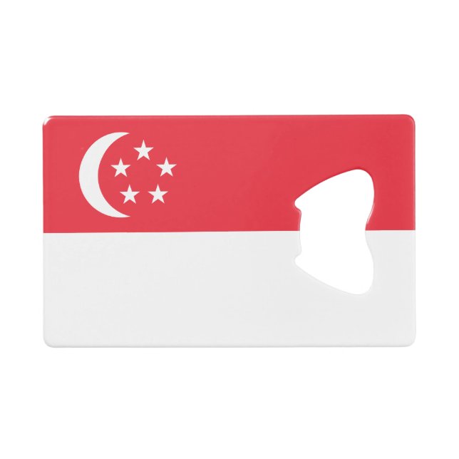 Singapur-Flagge Geldbeutel Flaschenöffner (Vorderseite (Horizontal))