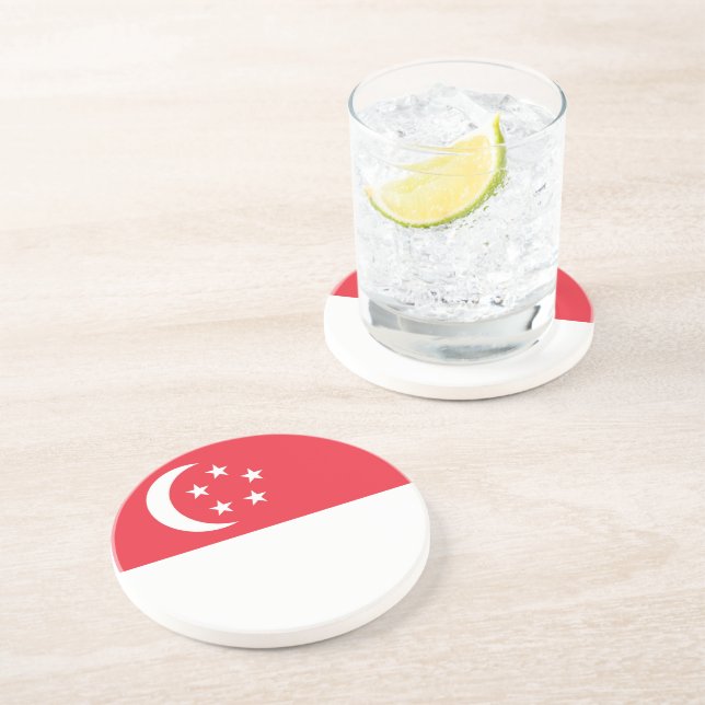 Singapur-Flagge Getränkeuntersetzer (Seite)