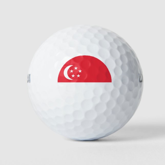 Singapur-Flagge Golfball (Vorderseite)