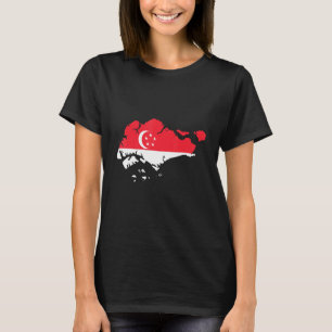 Singapur-Flagge in Singapur-Kontur Singapur T-Shirt