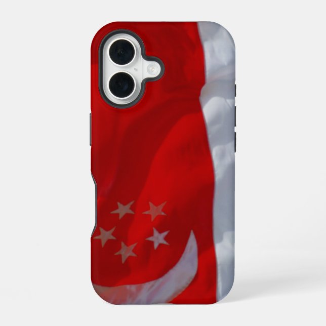 Singapur-Flagge iPhone 16 Hülle (Rückseite)