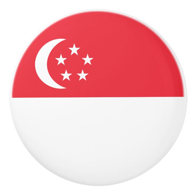 Singapur-Flagge Keramikknauf (Vorderseite)