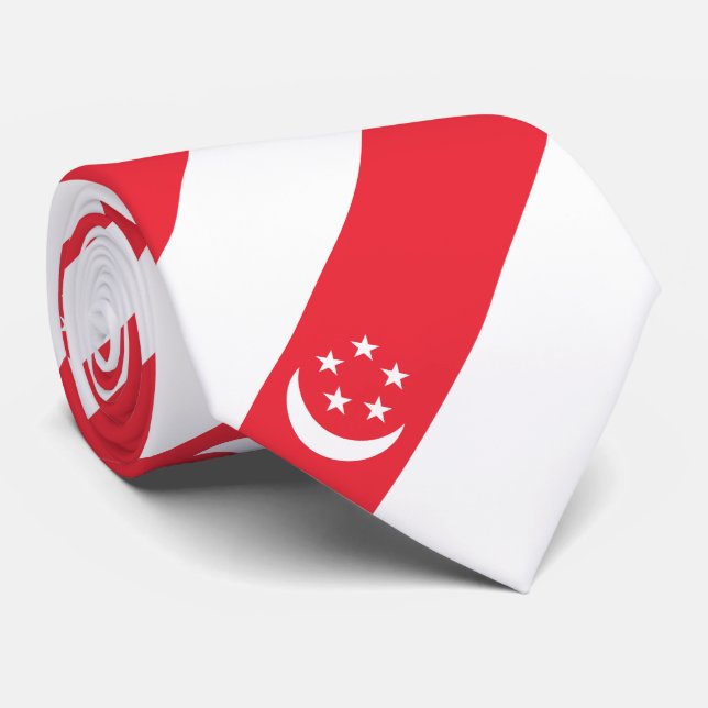 Singapur-Flagge Krawatte (Gerollt)