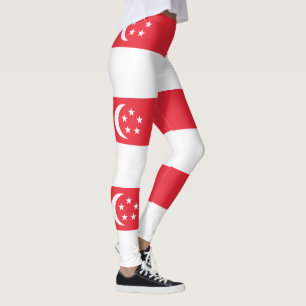Singapur-Flagge Leggings