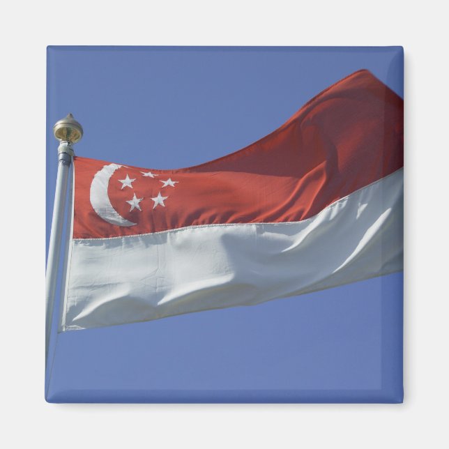 Singapur-Flagge Magnet (Vorne)