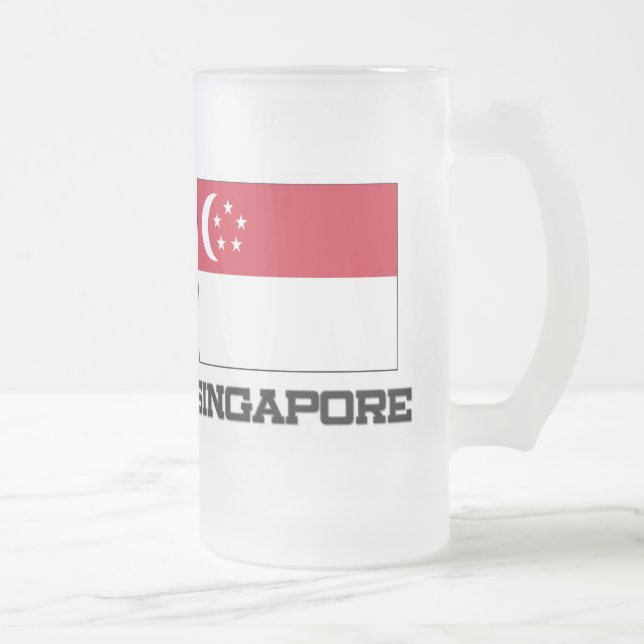 Singapur-Flagge Mattglas Bierglas (Rechts)