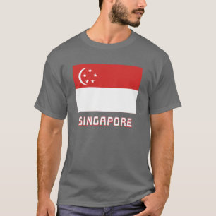 Singapur-Flagge mit Namen T-Shirt