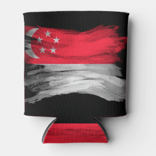 Singapur-Flagge-Pinselstrich, Nationalflagge Dosenkühler