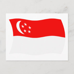 Singapur-Flagge Postkarte