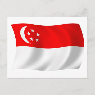 Singapur-Flagge Postkarte