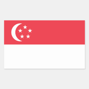 Singapur-Flagge Rechteckiger Aufkleber