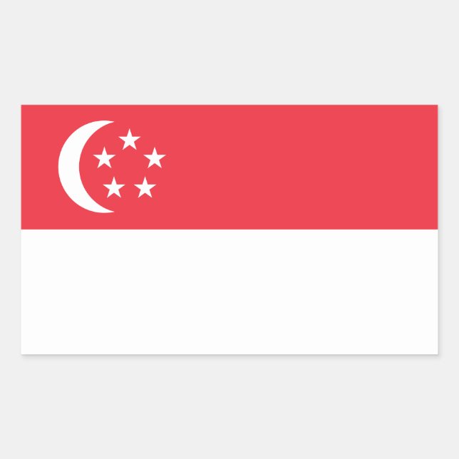 Singapur-Flagge Rechteckiger Aufkleber (Vorderseite)