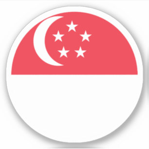 Singapur-Flagge Rund Aufkleber