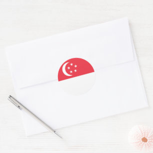 Singapur-Flagge Runder Aufkleber