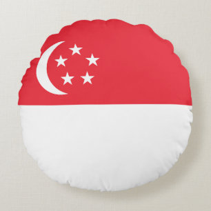 Singapur-Flagge Rundes Kissen
