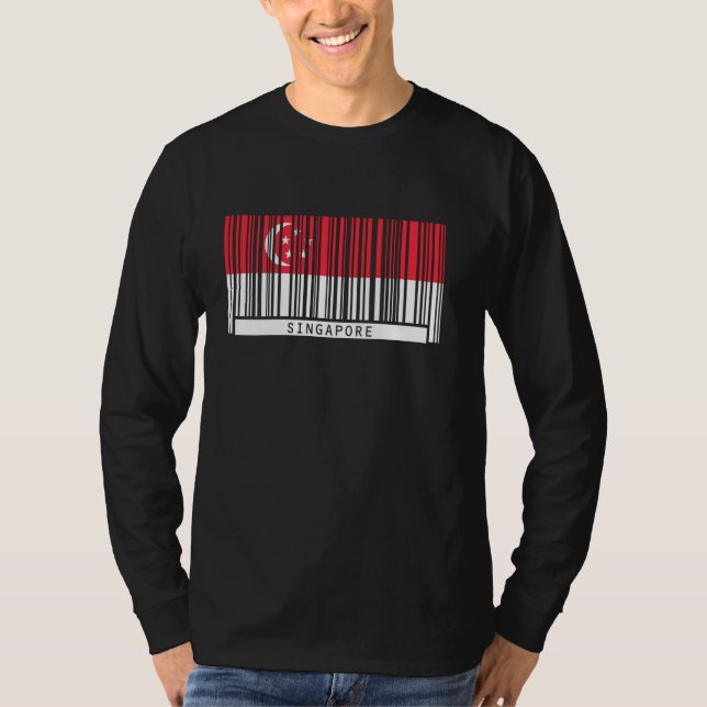 Singapur-Flagge Singapur Heritage Barcode Singap T-Shirt (Vorderseite)
