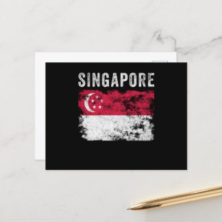 Singapur-Flagge Vintage Singapur-Flagge Postkarte