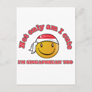 Singapur-Flaggen-Designs Postkarte