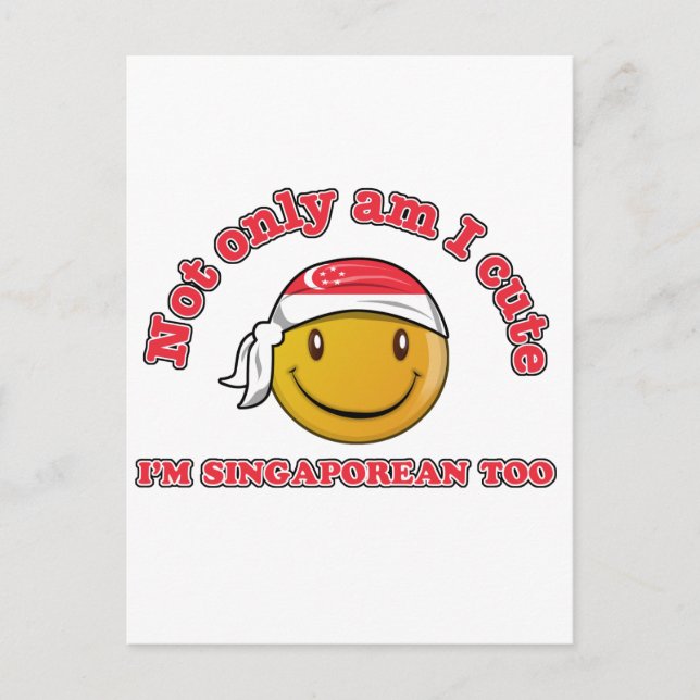 Singapur-Flaggen-Designs Postkarte (Vorderseite)