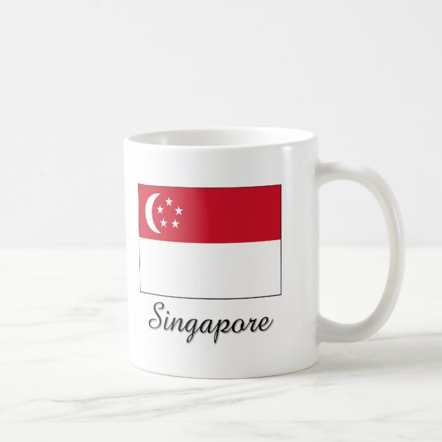 Singapur-Flaggen-Entwurf Kaffeetasse (Rechts)