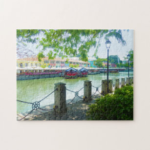 Singapur-Fluss-Ufergegend an Laubsäge Clarkes Quay Puzzle