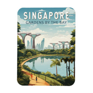 Singapur Gärten by Bay Reisen Vintag Magnet