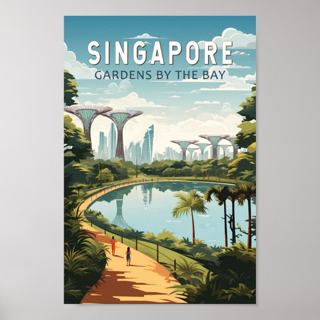 Singapur Gärten by Bay Reisen Vintag Poster (Vorne)