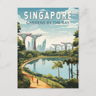 Singapur Gärten by Bay Reisen Vintag Postkarte