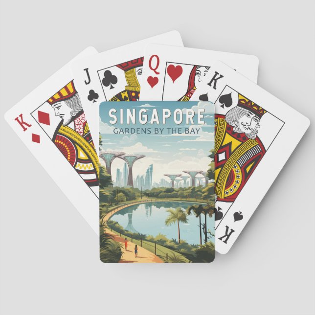 Singapur Gärten by Bay Reisen Vintag Spielkarten (Rückseite)