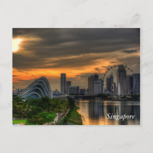 Singapur Goldenhour Postkarte