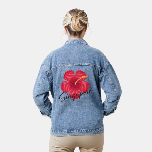 Singapur-Hibiskus Jeansjacke (Modell)