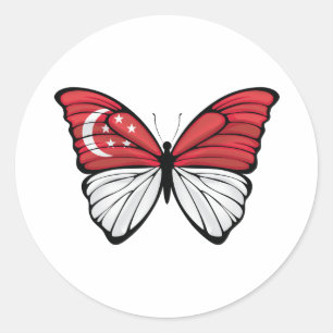 Singapur Hypolimnas Butterfly Runder Aufkleber