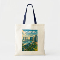 Singapur-Illustration Reise Kunst Vintage