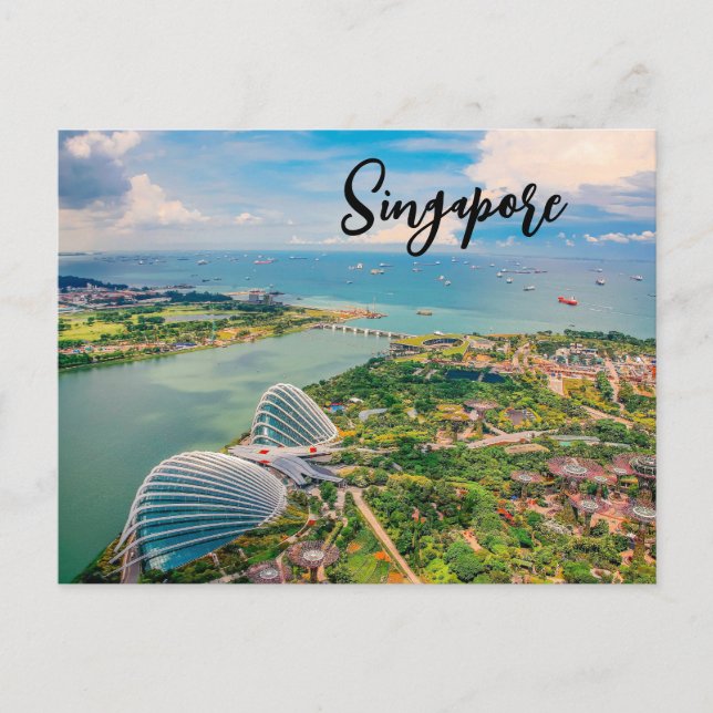 Singapur in Bloom — Luftharmonie der Gärten Postkarte (Vorderseite)
