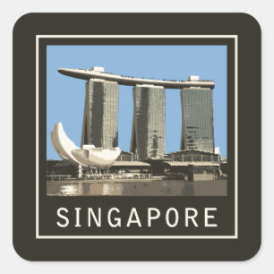 Singapur-Jachthafen-Bucht-Sande Quadratischer Aufkleber
