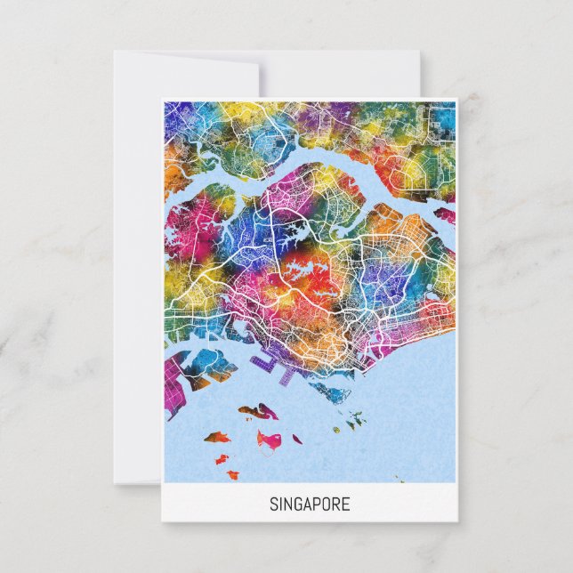 Singapur-Karte Dankeskarte (Vorderseite)
